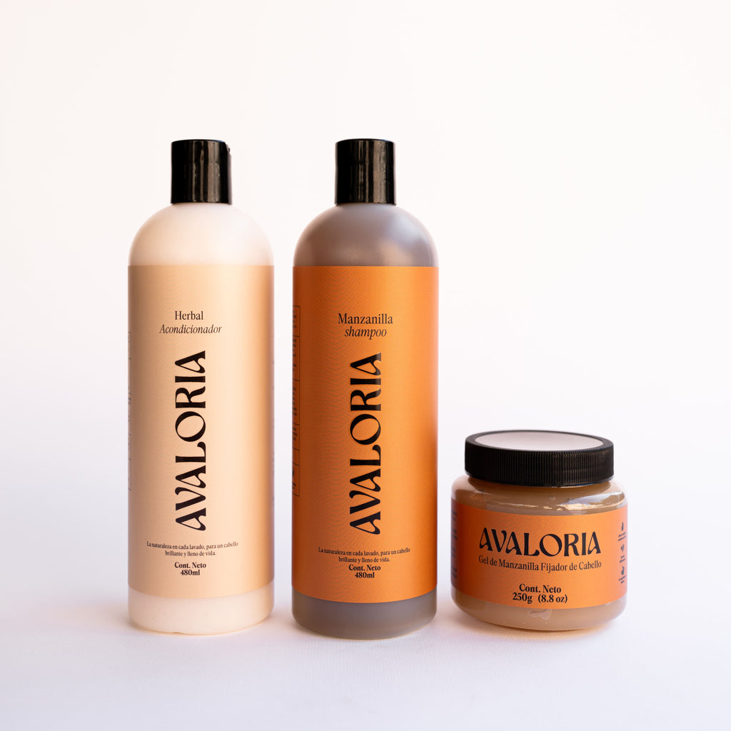 Kit manzanilla cuidado completo |Shampoo | Acondicionador | Gel