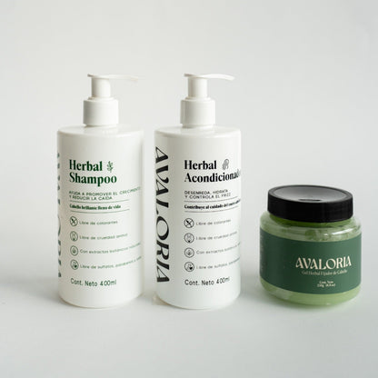 Kit Rutina Completa Herbal | Shampoo + Acondicionador + Gel (Nuevo producto)